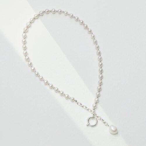 Chester Pearl Drop Silver Pendant Necklace
