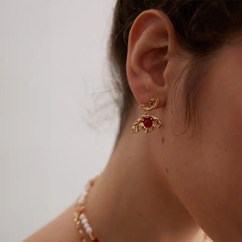 Aimee Butterfly Agate Earrings - Image 2