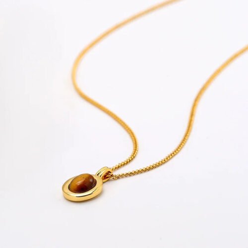 Hilldrop Tigers Eye Pendant Necklace