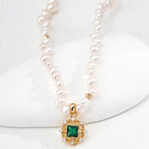 Aurelia Pearl Gemstone Pendant Necklace