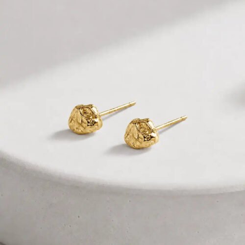 Foil Gold Stud Earrings