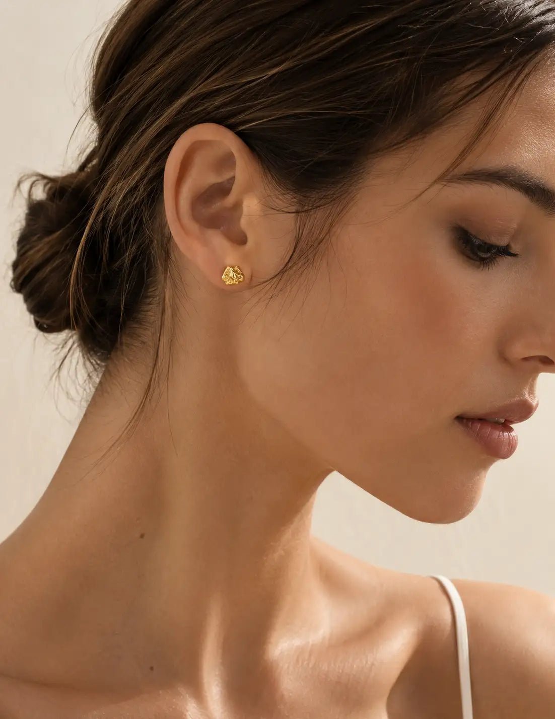 Foil Gold Stud Earrings - Image 4