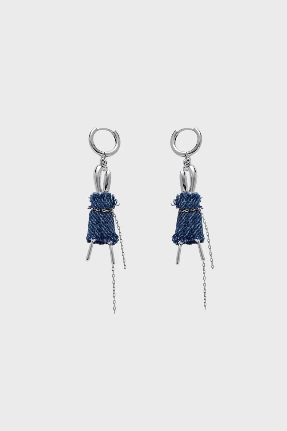 Denim Drop Sterling Silver Earrings