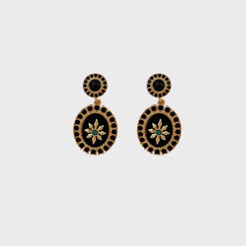 Fleur Black Onyx Drop Earrings
