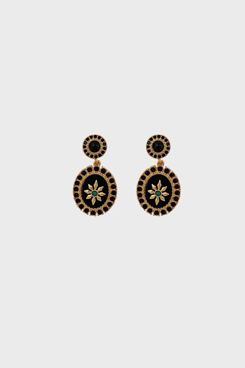 Fleur Black Onyx Drop Earrings