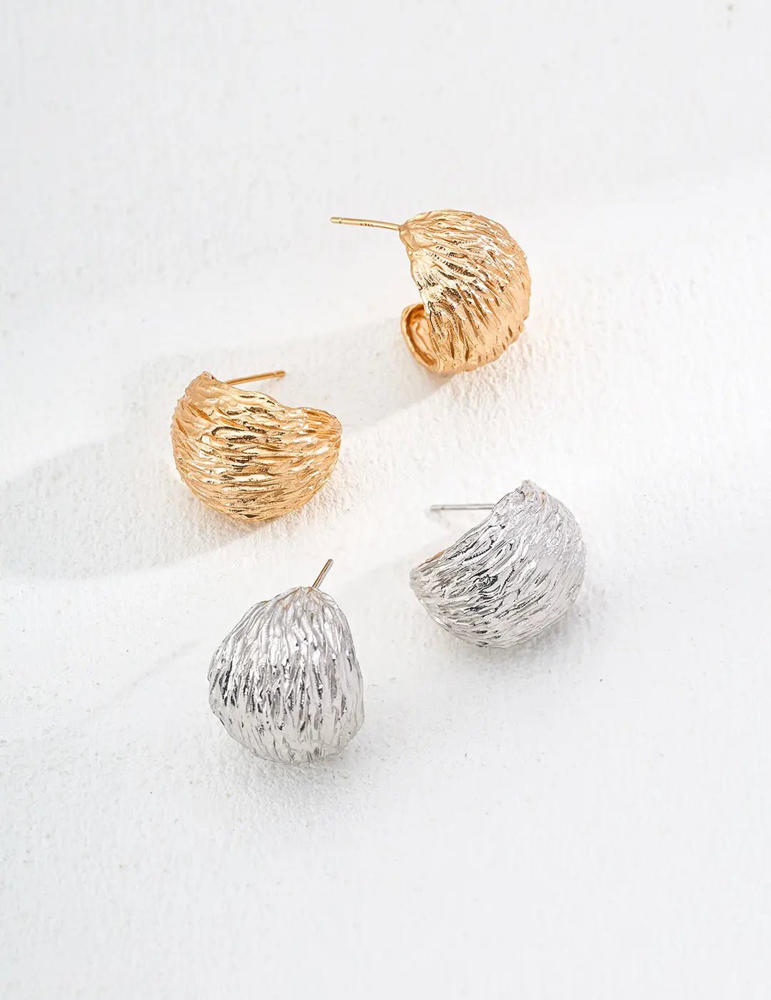 Golden Shell Statement Earrings - Image 3