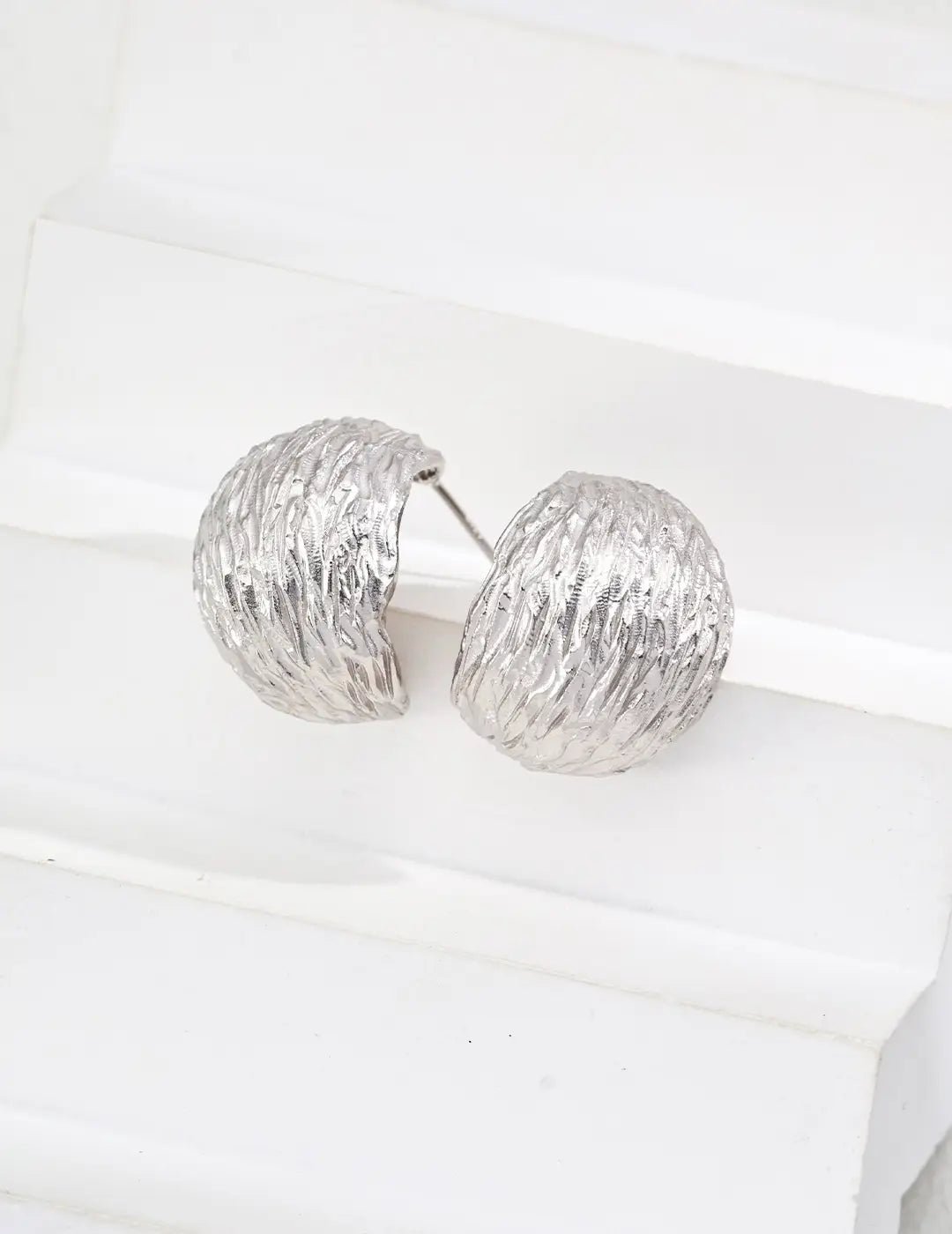 Golden Shell Statement Earrings - Image 2