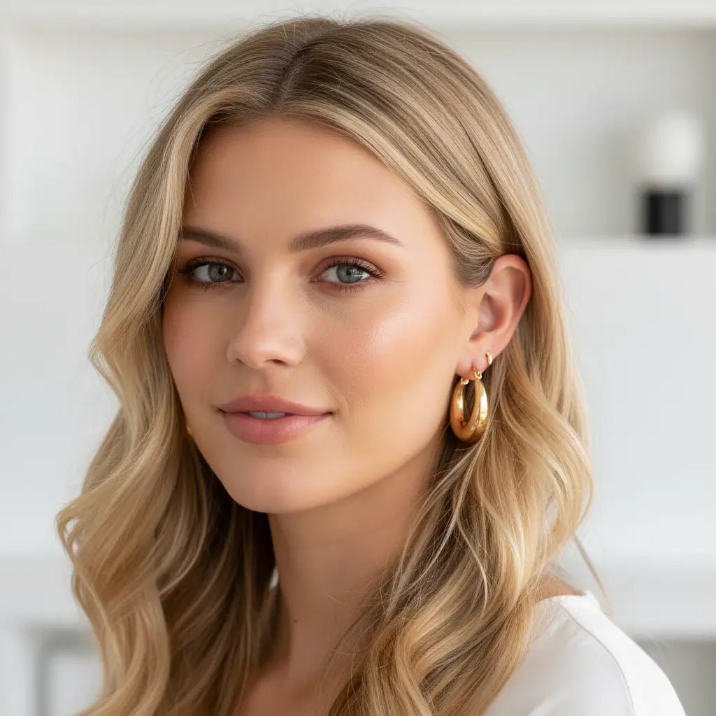 Hayes Hoops Earrings Gold - Image 3
