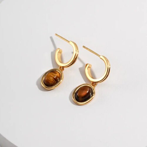 Hilldrop Tigers Eye Drop Earrings