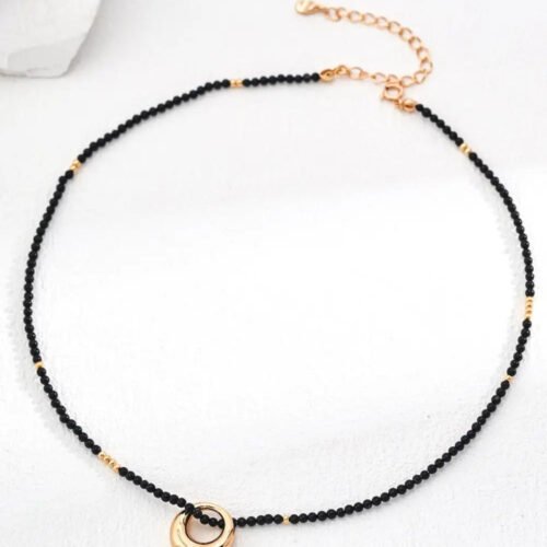 Lunar Black Onyx Pendant Necklace