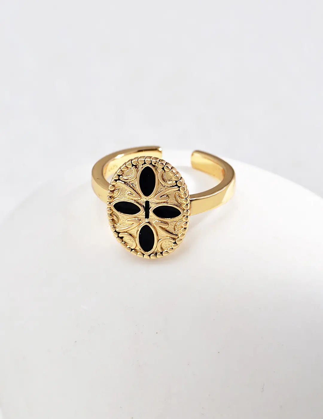 Royal Black Obsidian Gemstone Ring