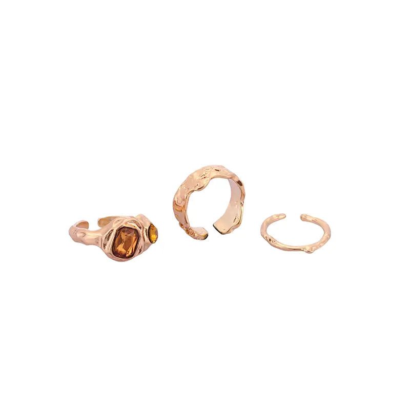 Trio Merchant Stone Rings Set - Image 3