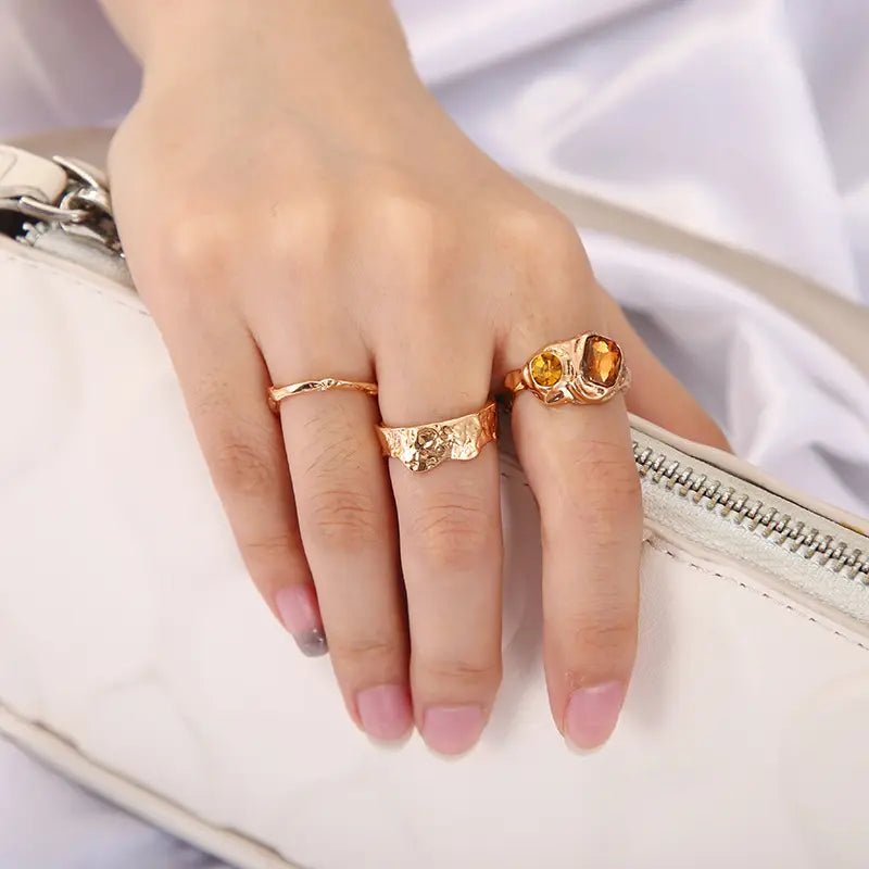 Trio Merchant Stone Rings Set - Image 2