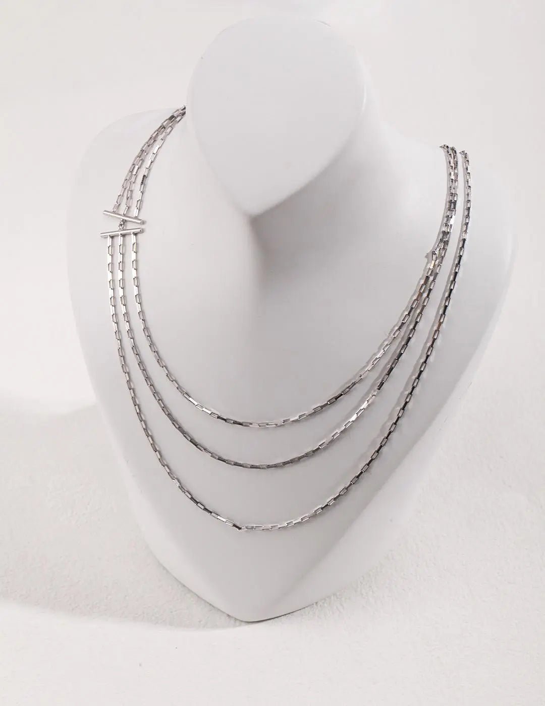 Victoria Triple Chain Layered Necklace - Image 2
