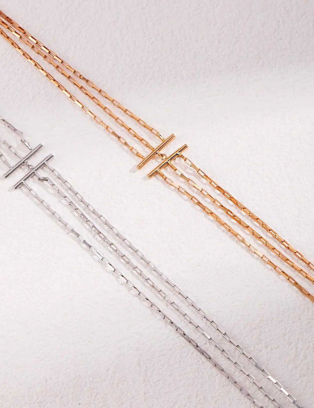 Victoria Triple Chain Layered Necklace - Image 5