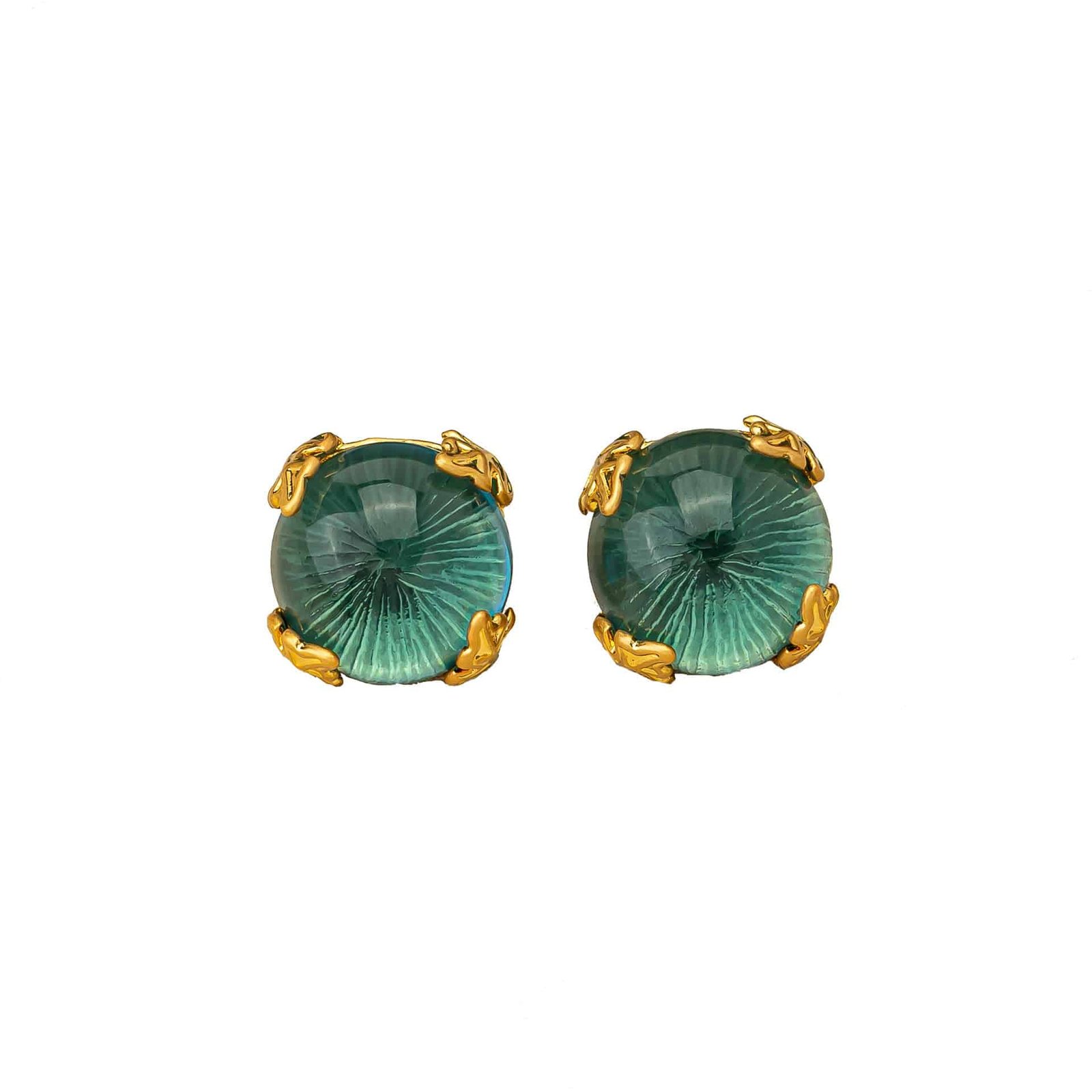 Patchouli Bristol Blue Glass Stud Earrings - Image 3